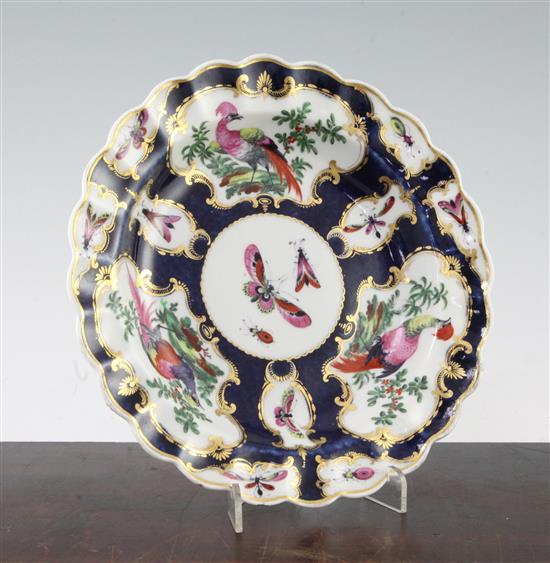 A Worcester scale blue plate, c.1770, 21cm